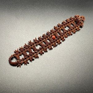 Vintage Hawaiian Koa Apple Seed Bracelet Handmade